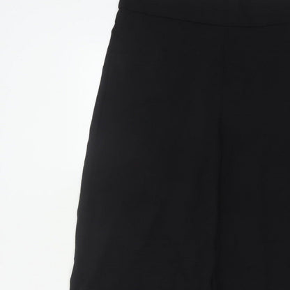 Sosandar Women's Black UK 14 Cropped Wide-Leg High Rise Trousers