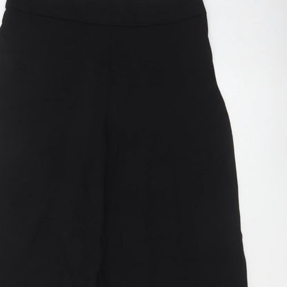 Sosandar Women's Black UK 14 Cropped Wide-Leg High Rise Trousers