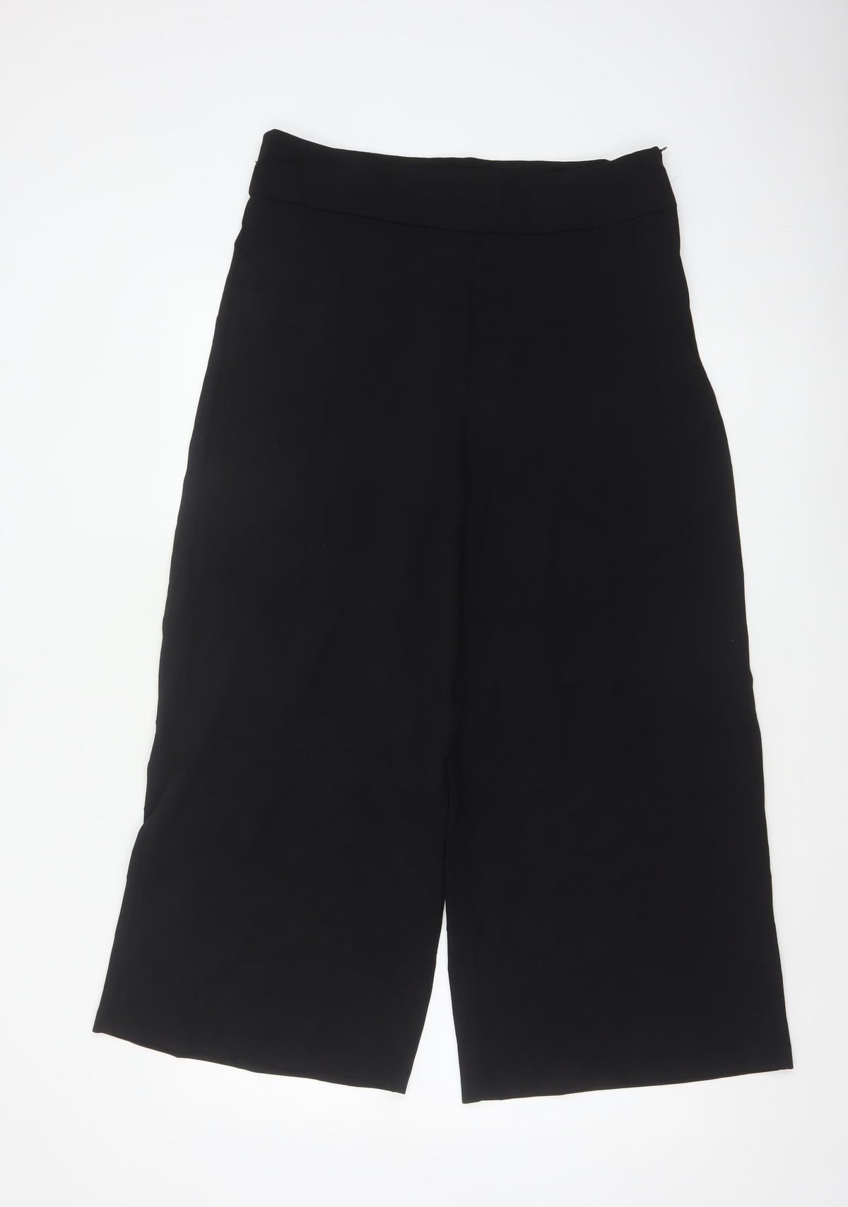 Sosandar Women's Black UK 14 Cropped Wide-Leg High Rise Trousers