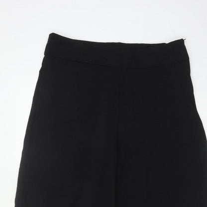 Sosandar Women's Black UK 14 Cropped Wide-Leg High Rise Trousers