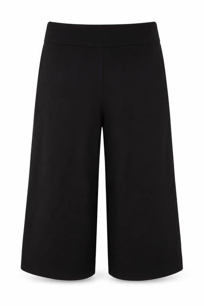 Sosandar Women's Black UK 14 Cropped Wide-Leg High Rise Trousers