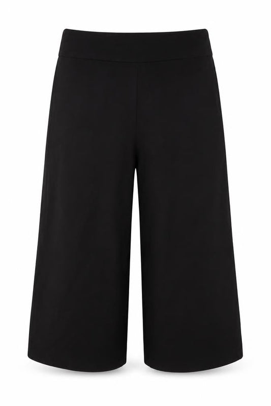 Sosandar Women's Black UK 14 Cropped Wide-Leg High Rise Trousers