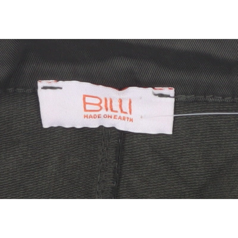 Billi Women Green M Cotton Stretch 2 Button Notch Lapel Blazer Jacket