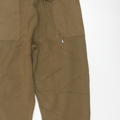 Topshop Women’s Brown Knit Jogger Trousers Size M Drawstring Pockets