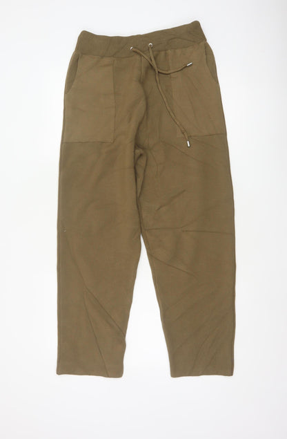 Topshop Women’s Brown Knit Jogger Trousers Size M Drawstring Pockets