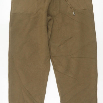 Topshop Women’s Brown Knit Jogger Trousers Size M Drawstring Pockets