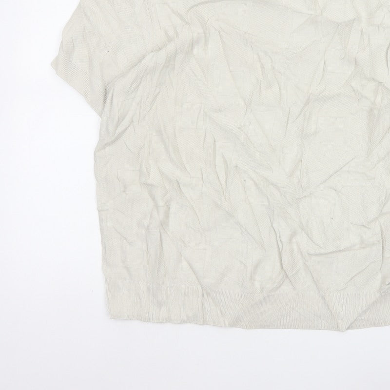 Autograph Men Ivory 2XL Short Sleeve Cotton Crew Neck Pullover Jumper