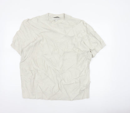 Autograph Men Ivory 2XL Short Sleeve Cotton Crew Neck Pullover Jumper