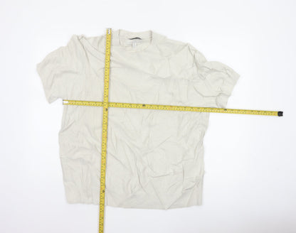 Autograph Men Ivory 2XL Short Sleeve Cotton Crew Neck Pullover Jumper