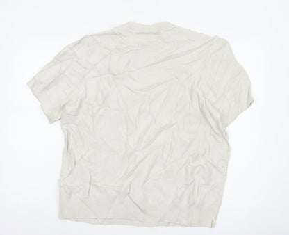 Autograph Men Ivory 2XL Short Sleeve Cotton Crew Neck Pullover Jumper
