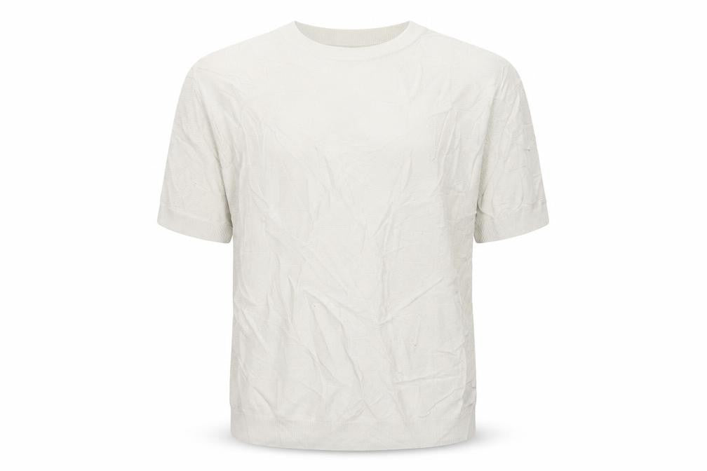 Autograph Men Ivory 2XL Short Sleeve Cotton Crew Neck Pullover Jumper