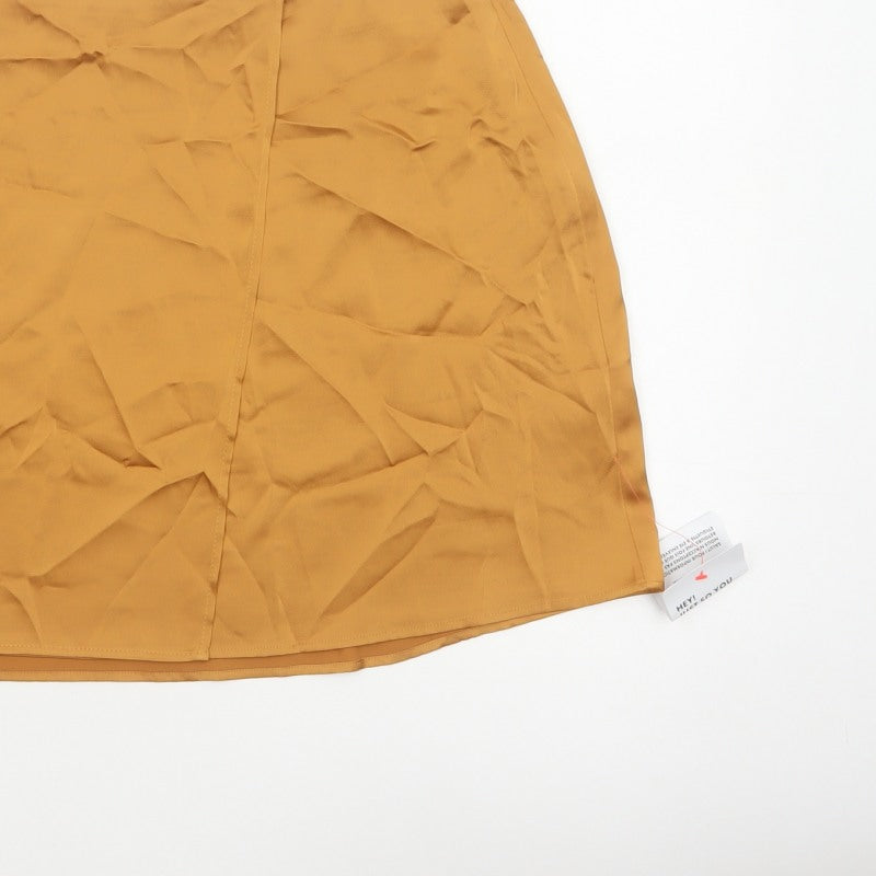 ASOS Design Women Orange UK 20 Wrap Mini Skirt High Rise