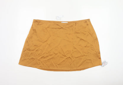 ASOS Design Women Orange UK 20 Wrap Mini Skirt High Rise