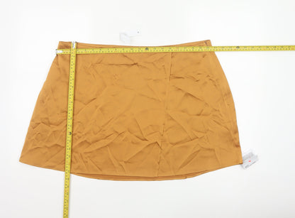 ASOS Design Women Orange UK 20 Wrap Mini Skirt High Rise
