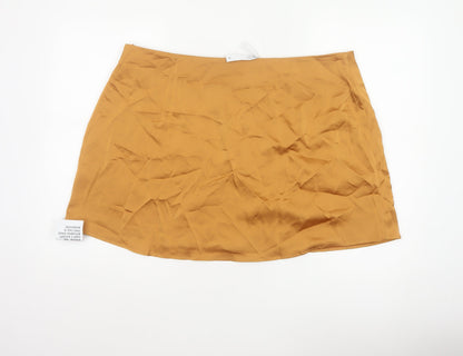 ASOS Design Women Orange UK 20 Wrap Mini Skirt High Rise