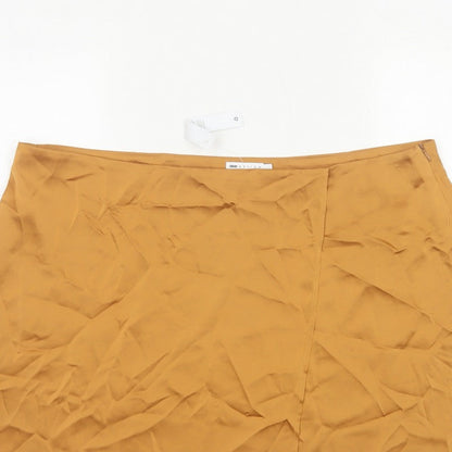 ASOS Design Women Orange UK 20 Wrap Mini Skirt High Rise