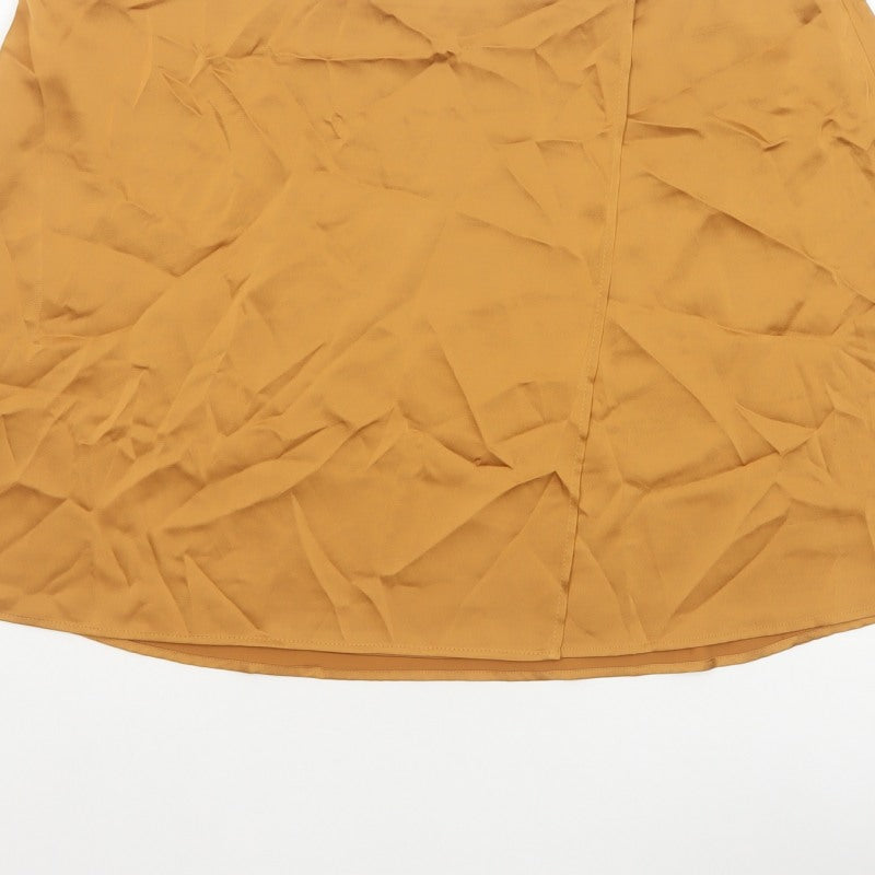 ASOS Design Women Orange UK 20 Wrap Mini Skirt High Rise