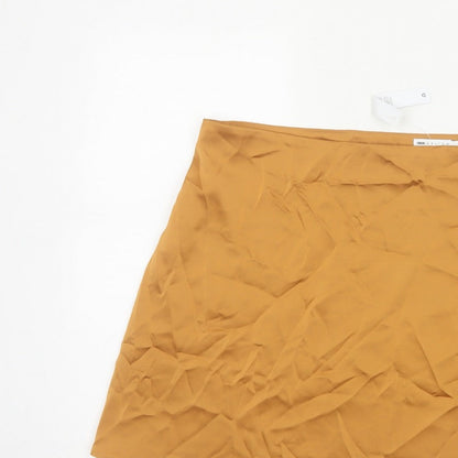 ASOS Design Women Orange UK 20 Wrap Mini Skirt High Rise