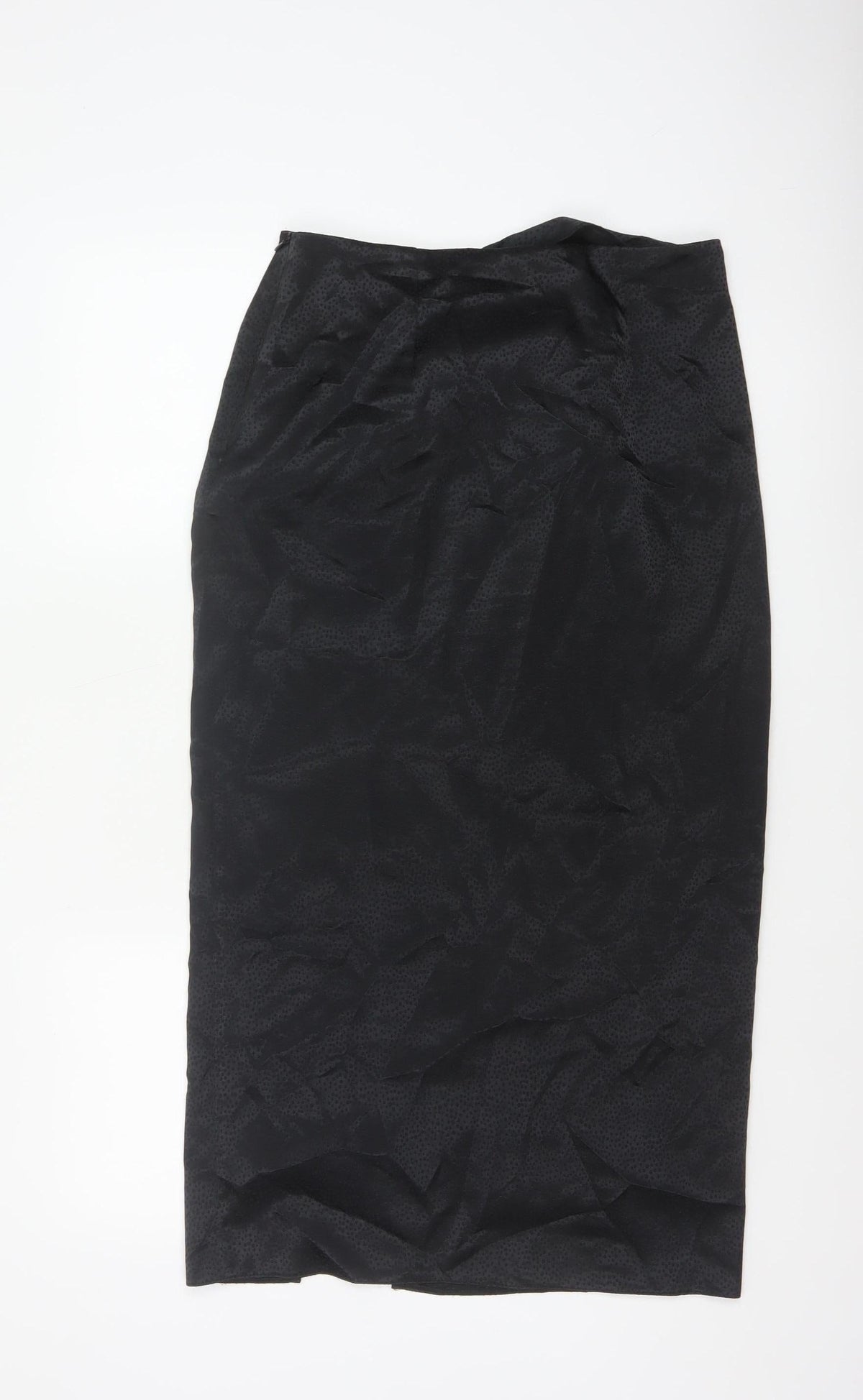 New Look Women Black UK 12 Pencil Long Ruched Slit Skirt