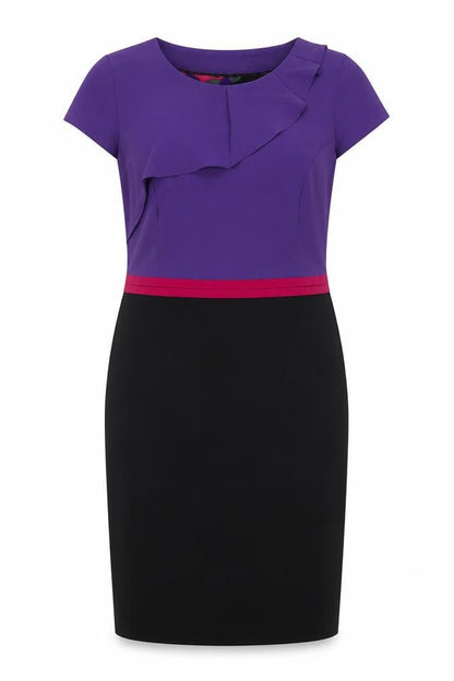 Per Una Women Multicoloured Size 18 Pencil Dress Ruffle Workwear