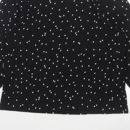 M&S Women Black Polka Dot Size 14 Balloon Sleeve Blouse
