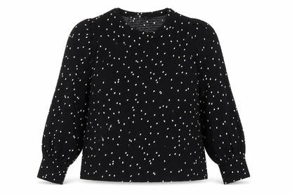 M&S Women Black Polka Dot Size 14 Balloon Sleeve Blouse