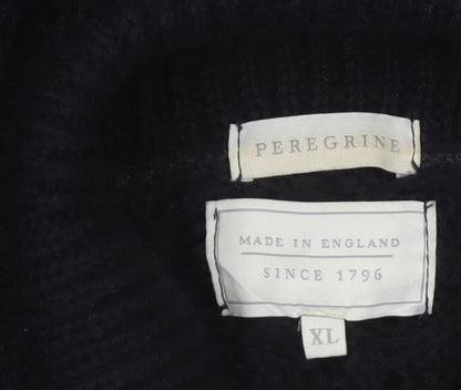 Peregrine Men’s Black XL Pure New Wool Cable Knit Roll Neck Jumper