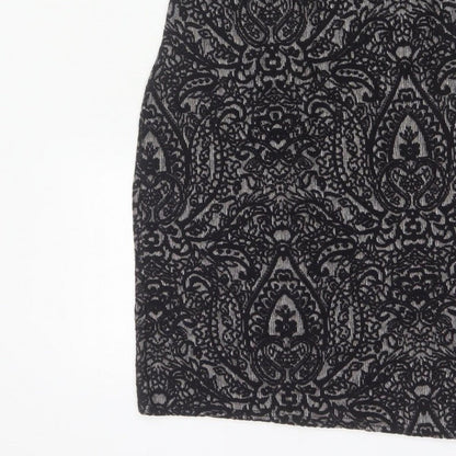 Clook Women’s Black Paisley Bodycon Sleeveless Dress UK 14