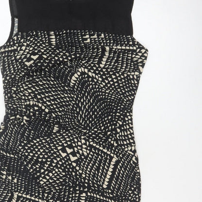 Next Women’s Black Ivory Geometric Bodycon Knee Length Dress UK 8