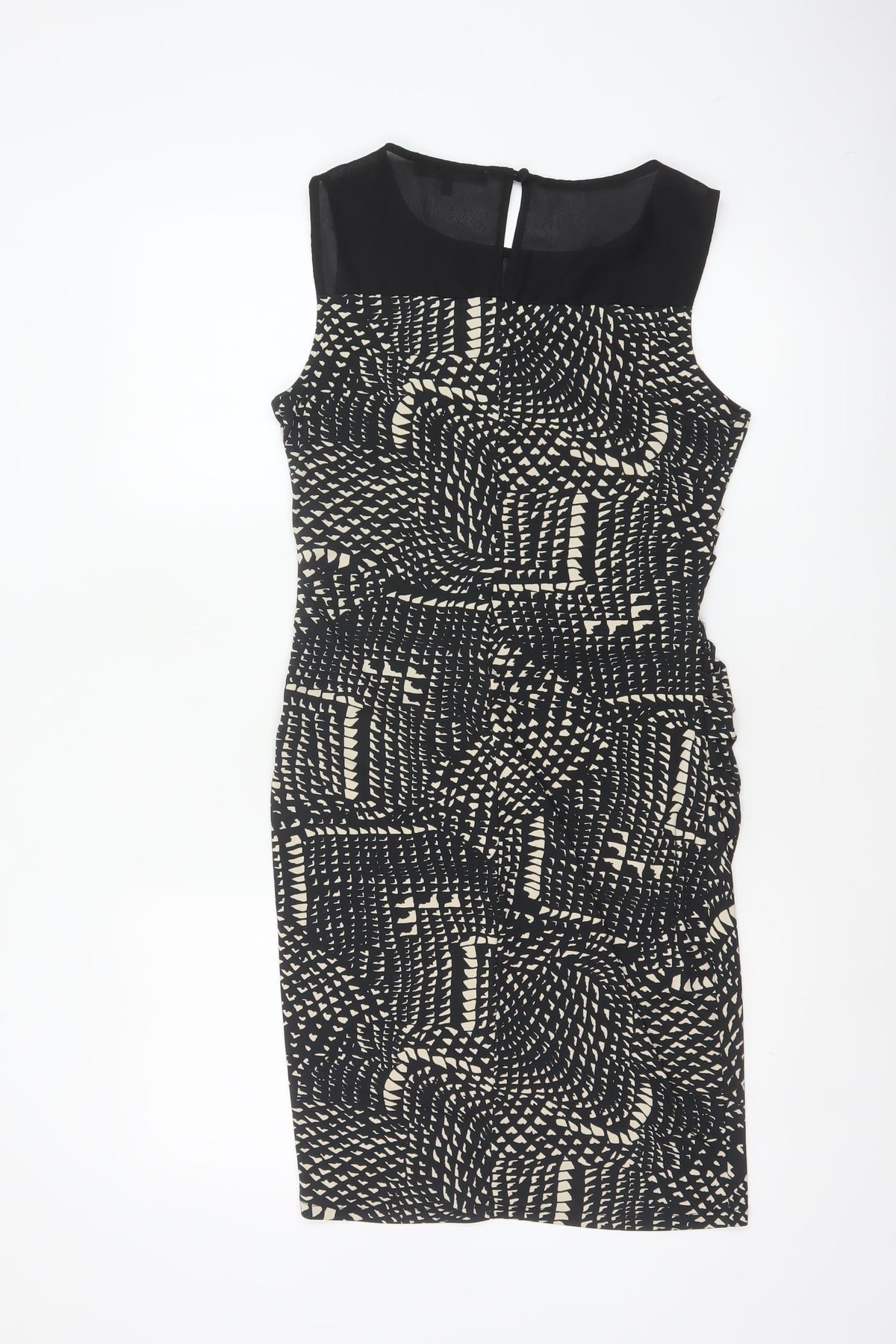 Next Women’s Black Ivory Geometric Bodycon Knee Length Dress UK 8