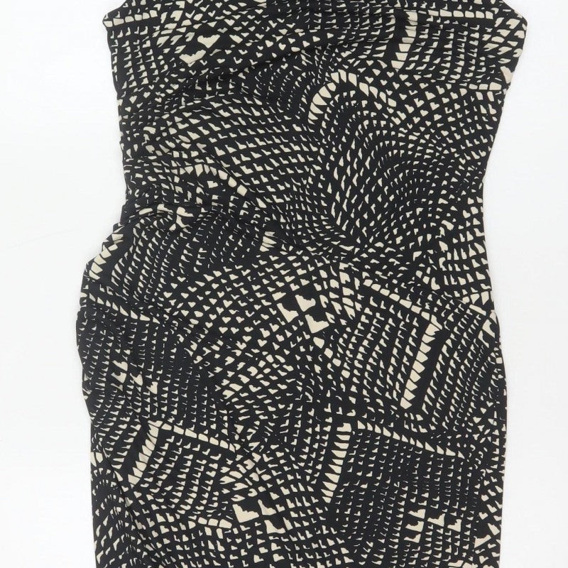Next Women’s Black Ivory Geometric Bodycon Knee Length Dress UK 8