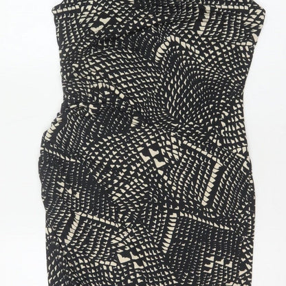 Next Women’s Black Ivory Geometric Bodycon Knee Length Dress UK 8