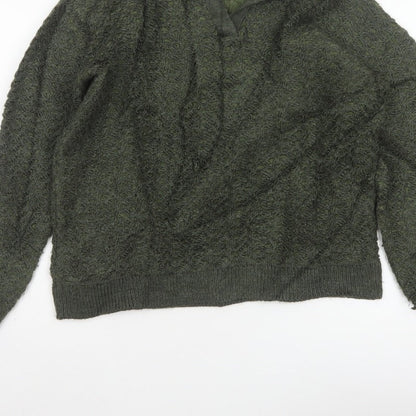 Marks & Spencer Women Green S Chunky Knit Cowl Neck Jumper