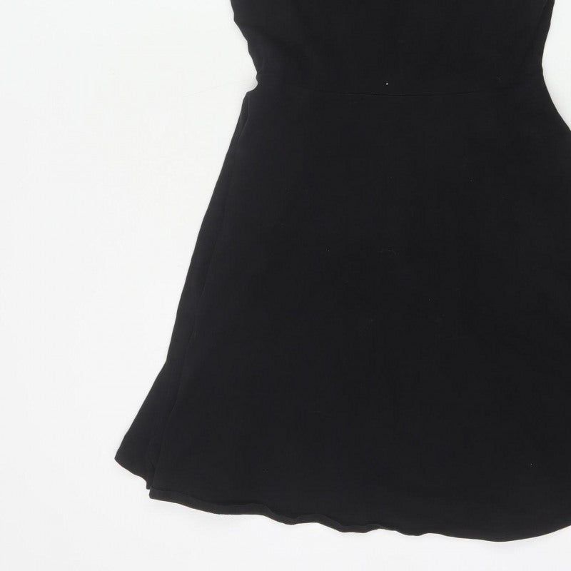 Dorothy Perkins Women Black UK 10 Fit & Flare Cold Shoulder Dress
