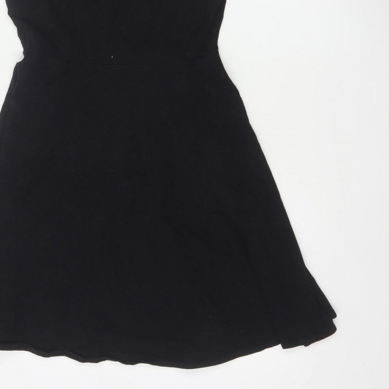 Dorothy Perkins Women Black UK 10 Fit & Flare Cold Shoulder Dress