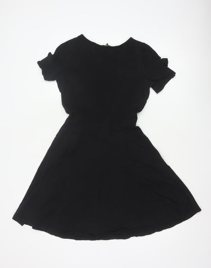 Dorothy Perkins Women Black UK 10 Fit & Flare Cold Shoulder Dress
