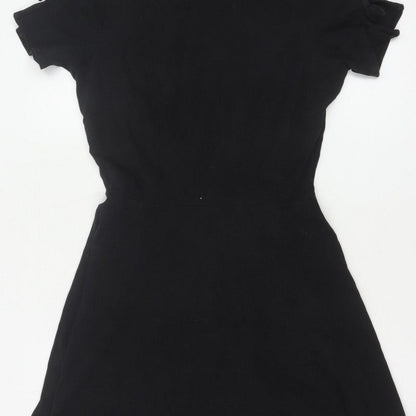 Dorothy Perkins Women Black UK 10 Fit & Flare Cold Shoulder Dress