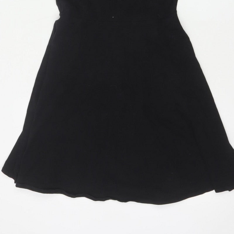 Dorothy Perkins Women Black UK 10 Fit & Flare Cold Shoulder Dress