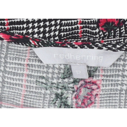 Red Herring Women’s Multicoloured Size 12 Floral Check Wrap Blouse