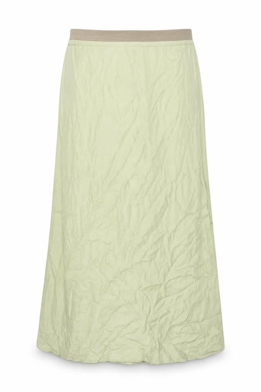 Stradivarius Women Green UK 12 Long Flare Viscose Elastic Waist Skirt