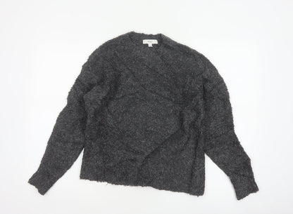 Marks and Spencer Women Grey S Chunky Knit V-Neck Jumper