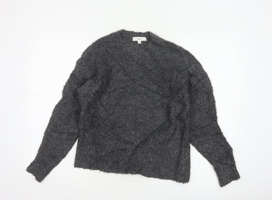Marks and Spencer Women Grey S Chunky Knit V-Neck Jumper