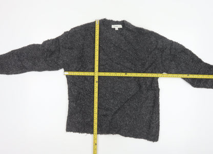 Marks and Spencer Women Grey S Chunky Knit V-Neck Jumper