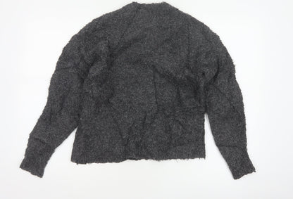 Marks and Spencer Women Grey S Chunky Knit V-Neck Jumper