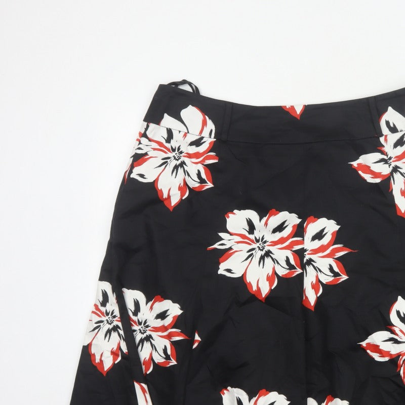 Collection Debenhams Women Black Floral A-Line Short Skirt Size 18