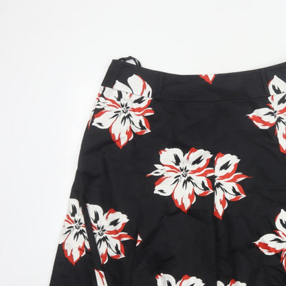 Collection Debenhams Women Black Floral A-Line Short Skirt Size 18