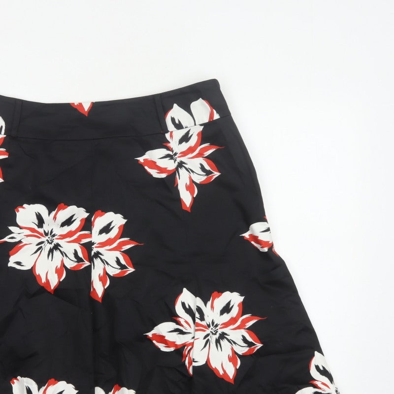 Collection Debenhams Women Black Floral A-Line Short Skirt Size 18