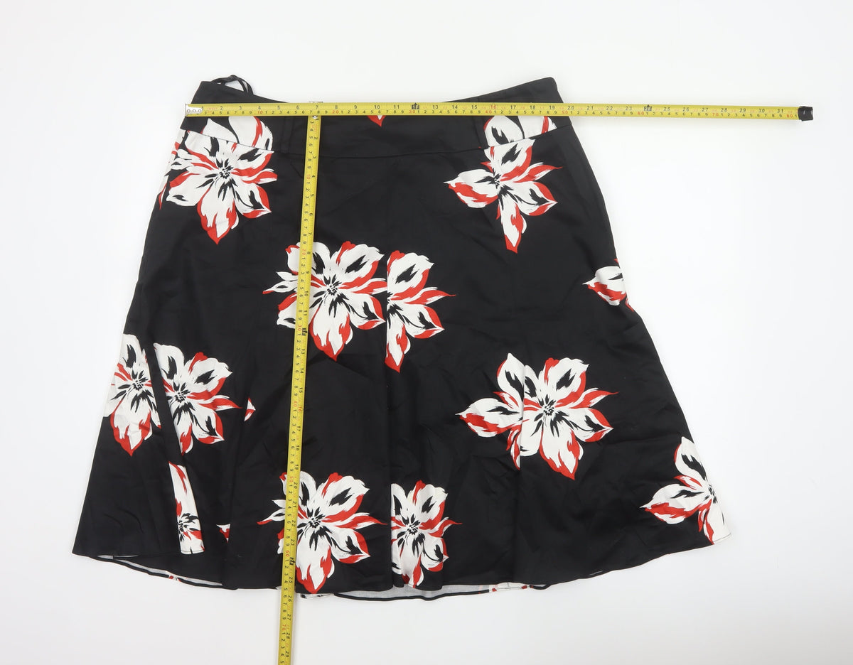Collection Debenhams Women Black Floral A-Line Short Skirt Size 18