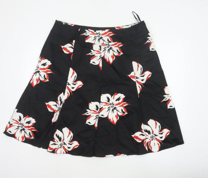 Collection Debenhams Women Black Floral A-Line Short Skirt Size 18