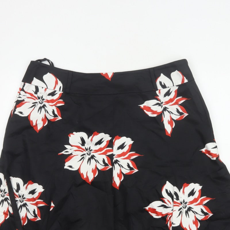 Collection Debenhams Women Black Floral A-Line Short Skirt Size 18